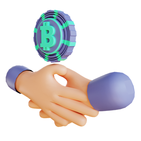 Partenariat commercial Bitcoin  3D Illustration