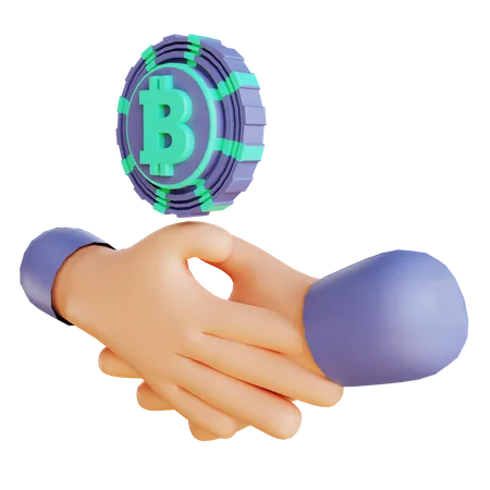 Partenariat commercial Bitcoin  3D Illustration