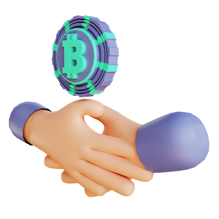 Bitcoin business partnership  3D Illustration