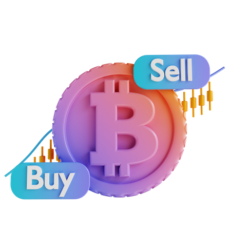 Bitcoin Buy And Sell  3D Icon