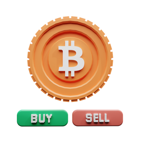 Bitcoin Buy and Sell 3D Illustration