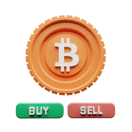 Bitcoin Buy and Sell  3D Illustration