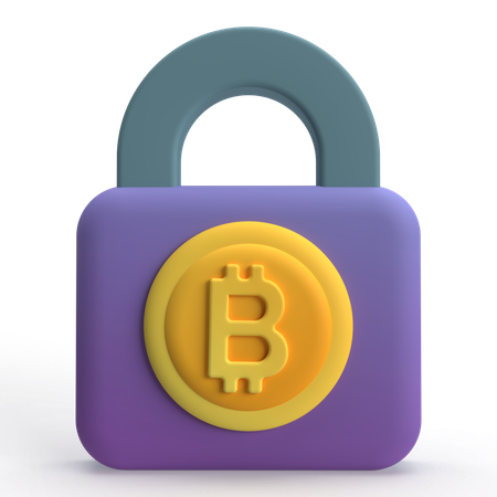 Cadeado bitcoin  3D Icon