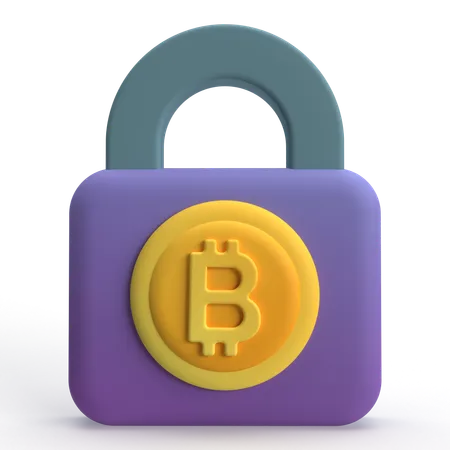 Cadeado bitcoin  3D Icon