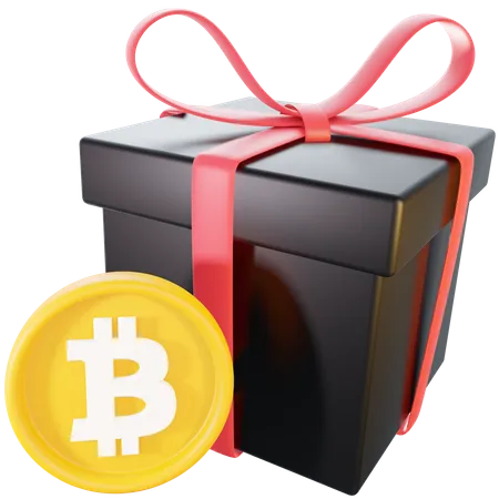 Cadeau bitcoin  3D Illustration