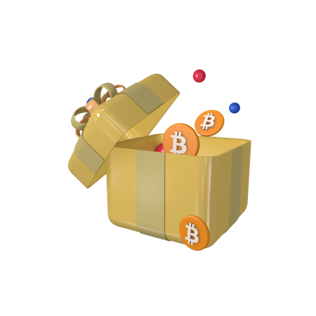 Cadeau Bitcoin  3D Icon