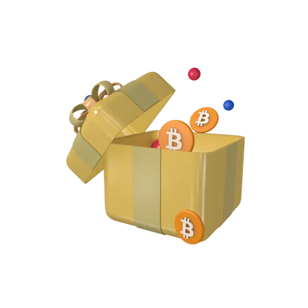Cadeau Bitcoin  3D Icon