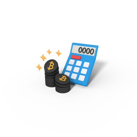 Calcular bitcoin na calculadora  3D Icon