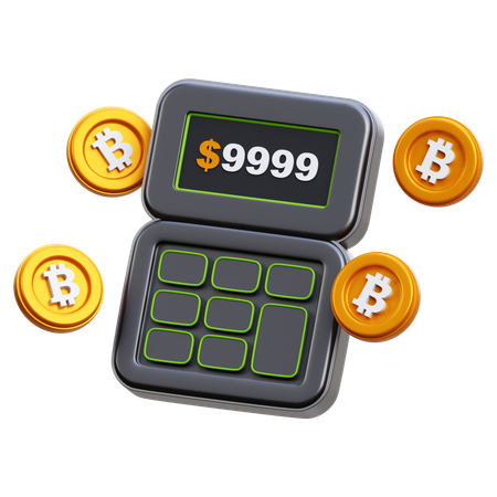 Bitcoin Calculation  3D Icon