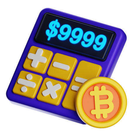 Bitcoin Calculation  3D Icon
