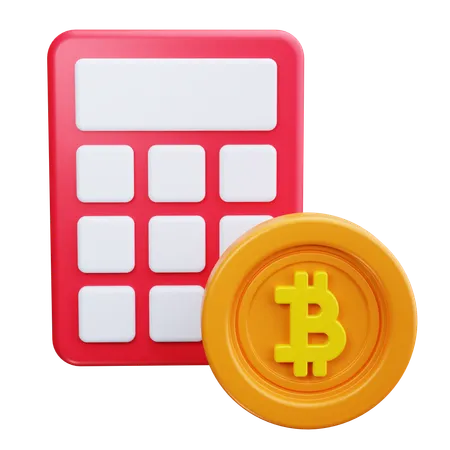 Bitcoin Calculation  3D Icon