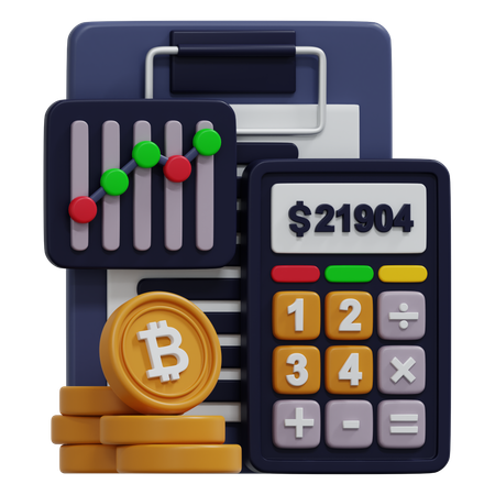 Bitcoin calculation  3D Icon