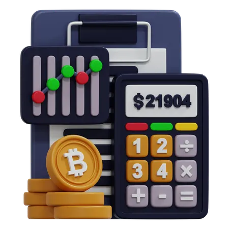 Bitcoin calculation  3D Icon