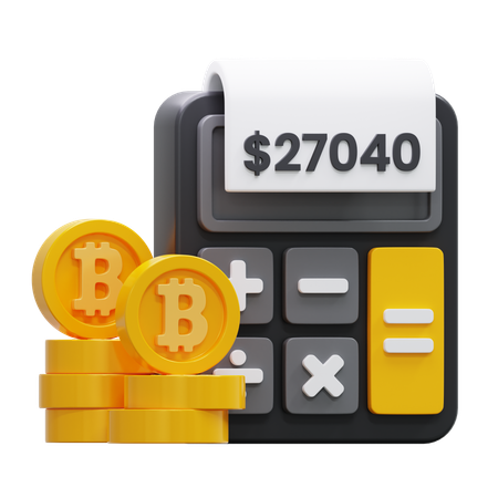 Bitcoin calculation  3D Icon