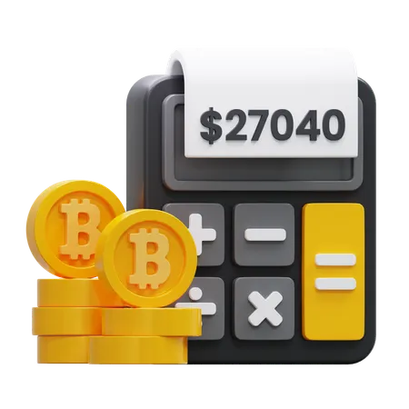 Bitcoin calculation  3D Icon