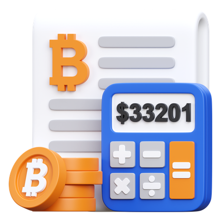 Bitcoin Calculation  3D Icon