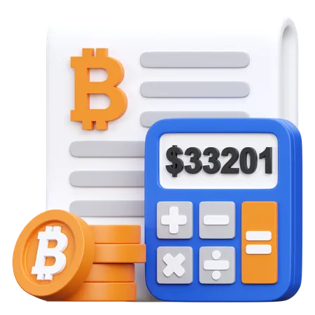 Bitcoin Calculation  3D Icon