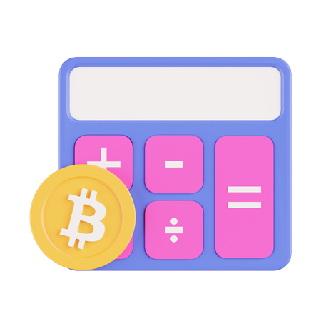 Bitcoin Calculation  3D Icon