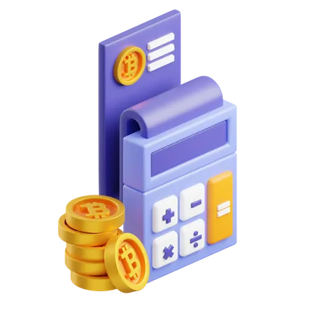 Bitcoin Calculation  3D Icon