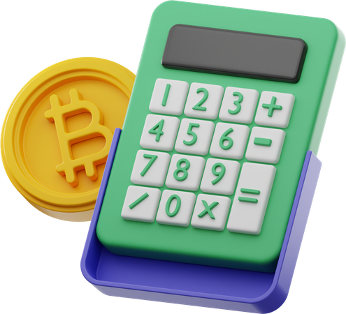 Bitcoin Calculation  3D Illustration