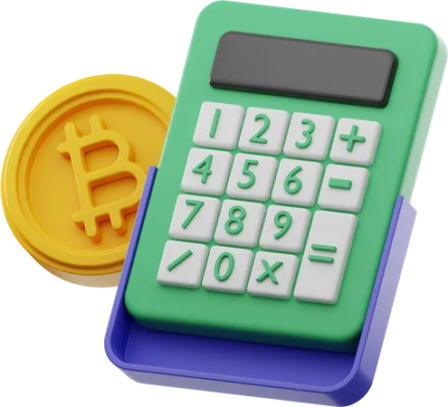 Bitcoin Calculation  3D Illustration