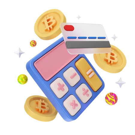 Bitcoin Calculation  3D Illustration