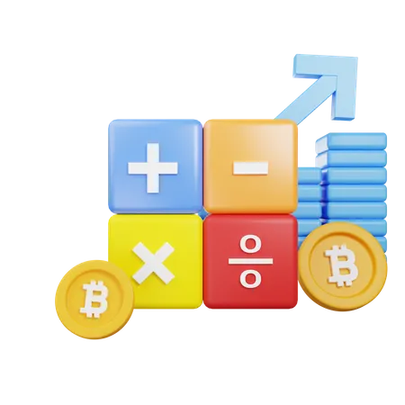 Bitcoin Calculation  3D Illustration