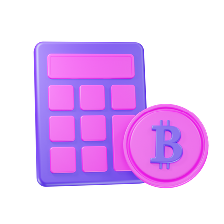 Bitcoin Calculator  3D Icon