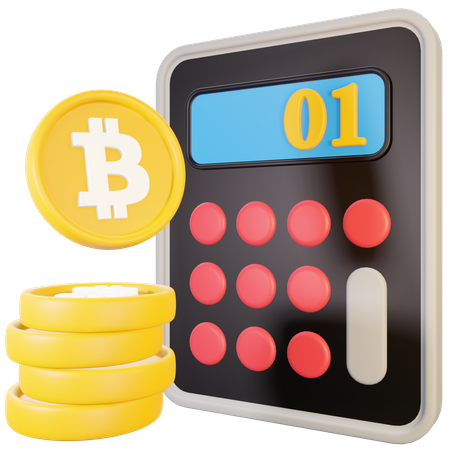 Bitcoin Calculator  3D Illustration