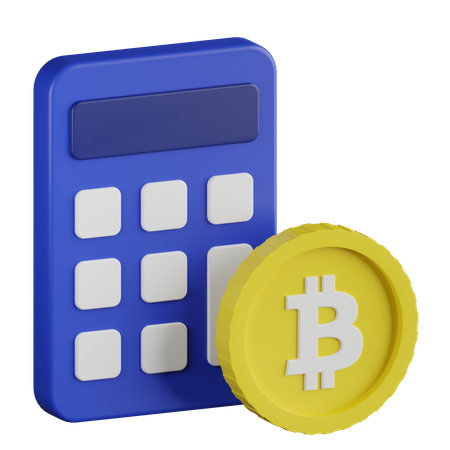 Bitcoin Calculator  3D Illustration