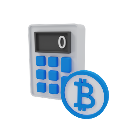 Bitcoin Calculator  3D Illustration