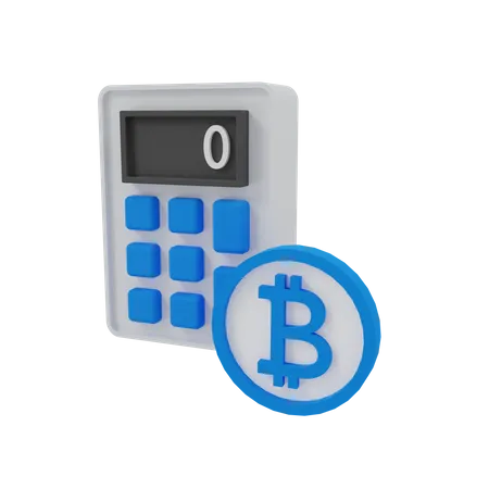 Bitcoin Calculator  3D Illustration