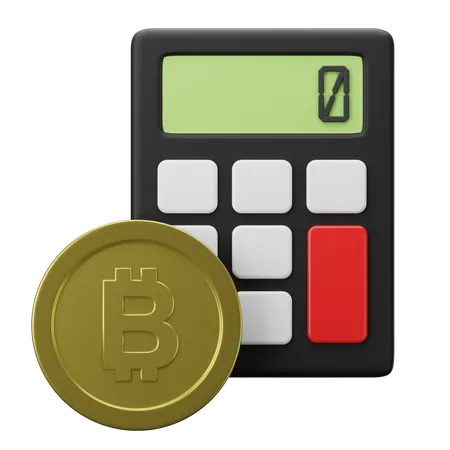 Bitcoin Calculator  3D Illustration