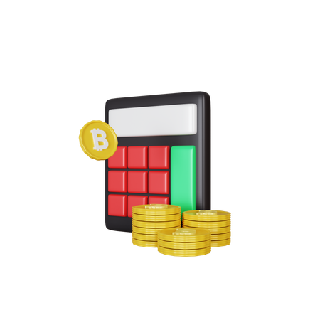 Bitcoin Calculator  3D Illustration