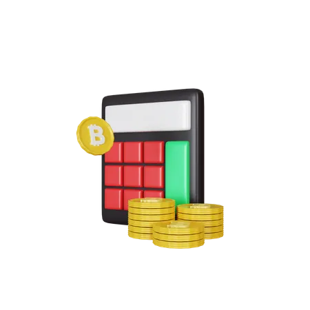 Bitcoin Calculator  3D Illustration