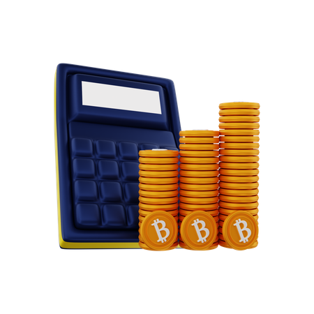 Bitcoin calculator  3D Illustration