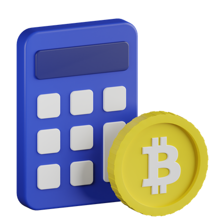 Bitcoin Calculator 3D Illustration