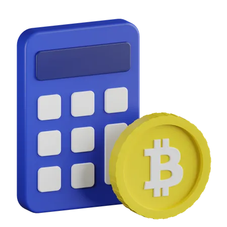 Bitcoin Calculator  3D Illustration