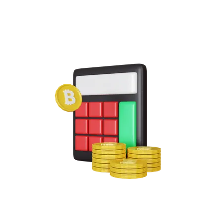 3 D Rendering Bitcoin Calculator Illustration 3D Illustration
