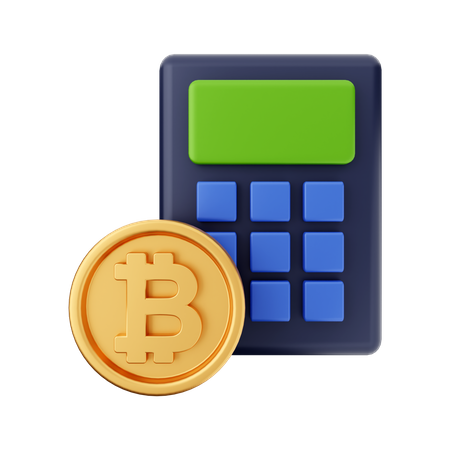 Bitcoin Calculator 3D Icon