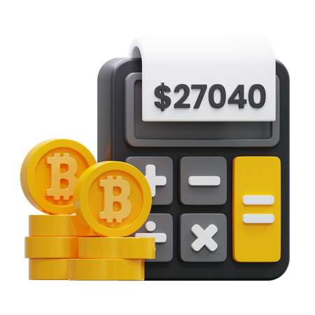 Cálculo de bitcoin  3D Icon