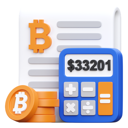 Cálculo de bitcoin  3D Icon