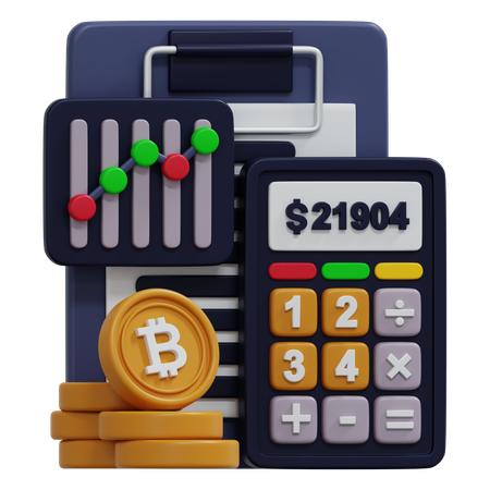 Cálculo de bitcoin  3D Icon