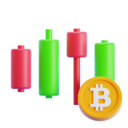 Bitcoin-Candlestick-Diagramm  3D Icon