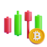 bitcoin candlestick graph 3d logos