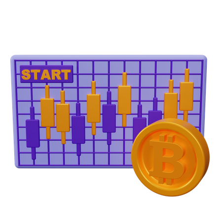 Bitcoin Candlesticks  3D Icon