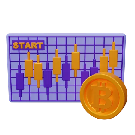 Bitcoin Candlesticks  3D Icon