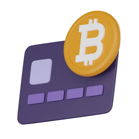 Golden Bitcoin Embedded In Credit Card Symbolizes Seamless Integration Of Cryptocurrency Into Traditional Payment Systems Cryptocurrency And Finance 3 D Render Illustration 3D Icon