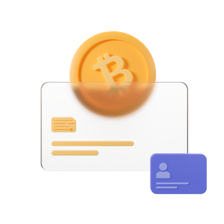 Bitcoin Card  3D Illustration