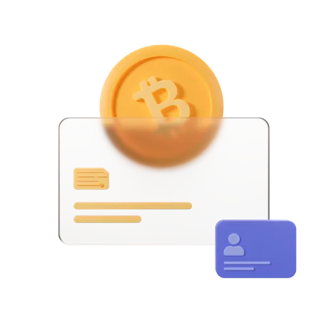 Blockchain Trading Information Card Sync Bitcoin Transfer 3D Illustration